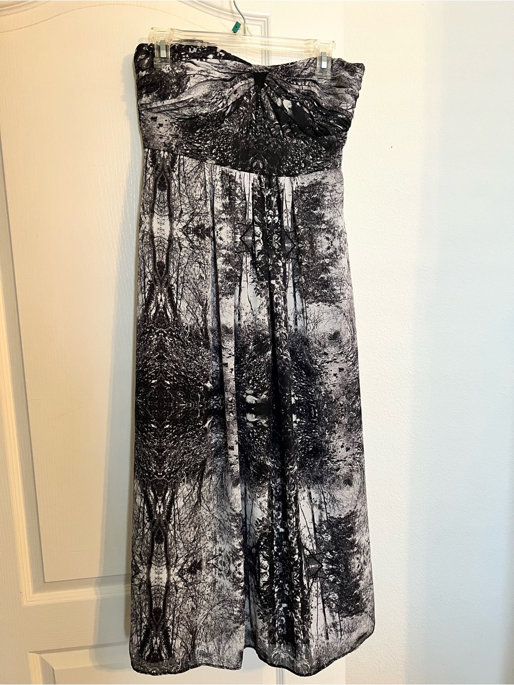 Ted Baker Black & White Strapless Printed Maxi Dress